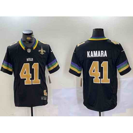 Men New Orleans Saints 41 Alvin Kamara Black 2024 F U S E Vapor Limited Stitched Jersey 2