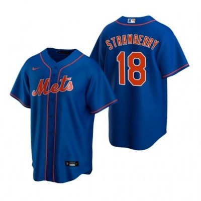 Mens Nike NeW York Mets 18 Darryl StraWberry Royal Alternate Stitched Baseball Jerse