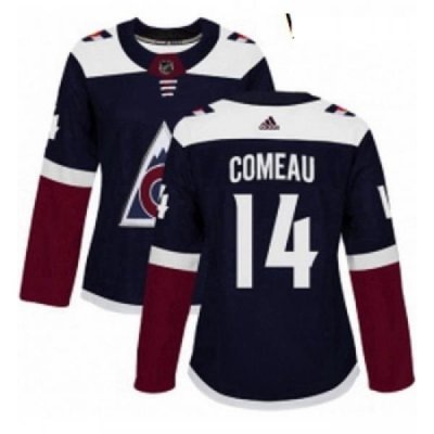 Womens Adidas Colorado Avalanche 14 Blake Comeau Authentic Navy Blue Alternate NHL Jersey