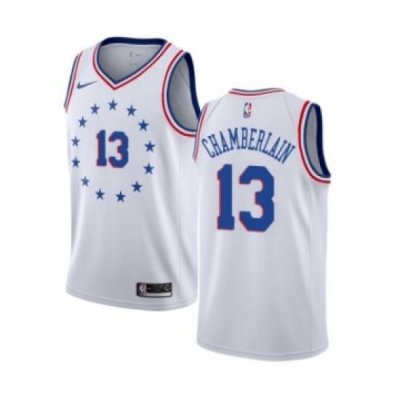 Mens Nike Philadelphia 76ers 13 Wilt Chamberlain White Swingman Jersey Earned Edition