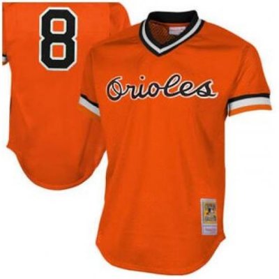 Men Baltimore Orioles 8 Pull over orange jersey