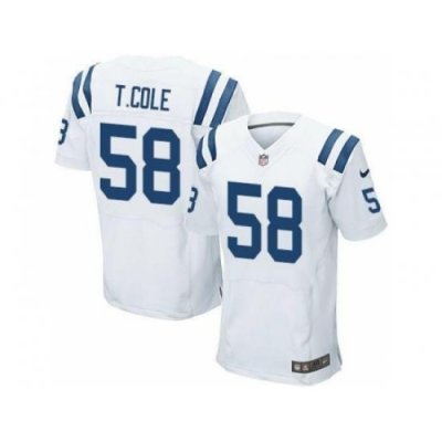 Nike Indianapolis Colts 58 Trent Cole White Elite NFL Jersey