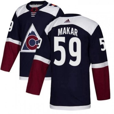 Youth Adidas Colorado Avalanche 59 Cale Makar Authentic Navy Blue Alternate NHL Jersey