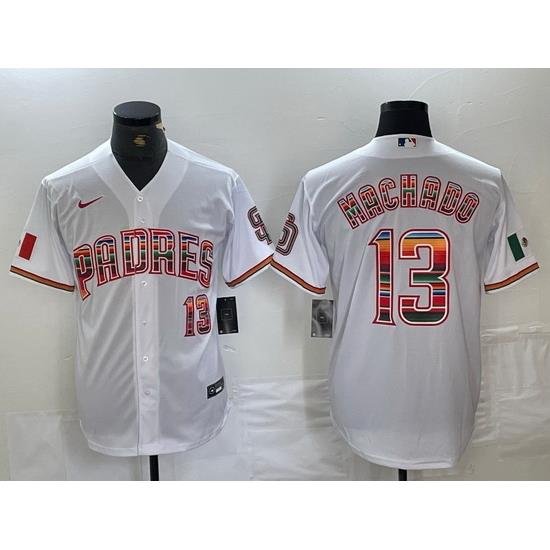 men san diego padres 13 manny machado mexico White cool base stitched baseball jersey_ u526F u672C