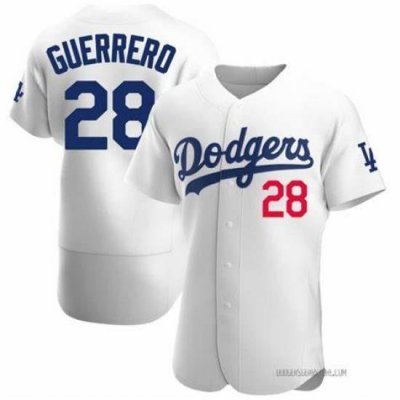 Men Los Angeles Dodgers Pedro Guerrero #28 White Stitched Flex base Stitched MLB Jersey