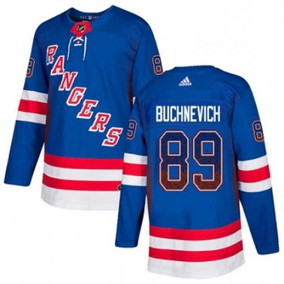 Mens Adidas New York Rangers 89 Pavel Buchnevich Authentic Royal Blue Drift Fashion NHL Jersey