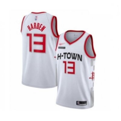 Rockets 13 James Harden White Basketball Swingman City Edition 2019 20 Jersey