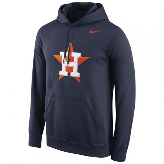 Men MLB Houston Astros Nike Logo Performance Pullover Hoodie Navy