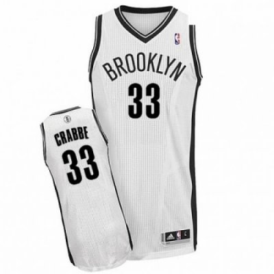 Mens Adidas Brooklyn Nets 33 Allen Crabbe Authentic White Home NBA Jersey