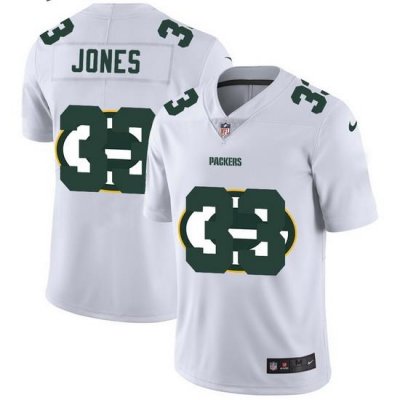 Green Bay Packers 33 Aaron Jones White Men Nike Team Logo Dual Overlap Limited NFL Jersey