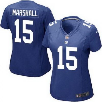 Nike Giants #15 Brandon Marshall Royal Blue Team Color Womens Stitched NFL Elite Jersey