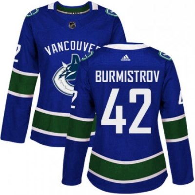 Womens Adidas Vancouver Canucks 42 Alex Burmistrov Premier Blue Home NHL Jersey