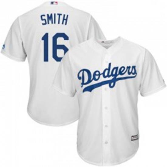 Will Smith Mens Los Angeles Dodgers White Replica Cool Base Home Jersey Majestic