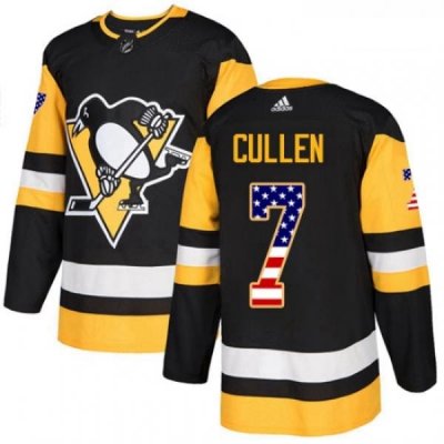 Youth Adidas Pittsburgh Penguins 7 Matt Cullen Authentic Black USA Flag Fashion NHL Jersey