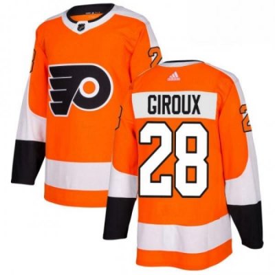 Mens Adidas Philadelphia Flyers 28 Claude Giroux Premier Orange Home NHL Jersey