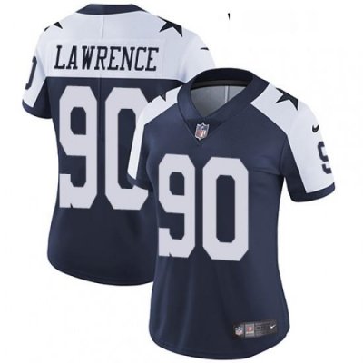 Womens Nike Dallas Cowboys 90 Demarcus Lawrence Navy Blue Throwback Alternate Vapor Untouchable Limited Player NFL Jersey