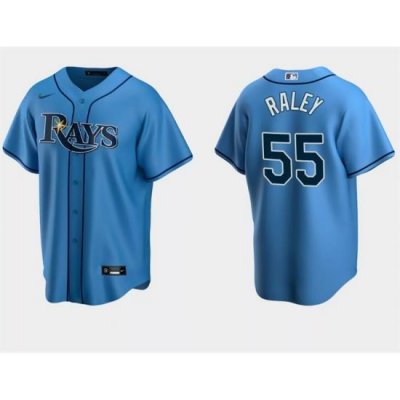 Men Tampa Bay Rays 55 Luke Raley Light Blue Cool Base Stitched Baseball Jersey