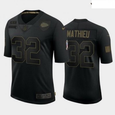 Youth Kansas City Chiefs 32 Tyrann Mathieu Black Camo 2020 Salute To Service Limited Jersey