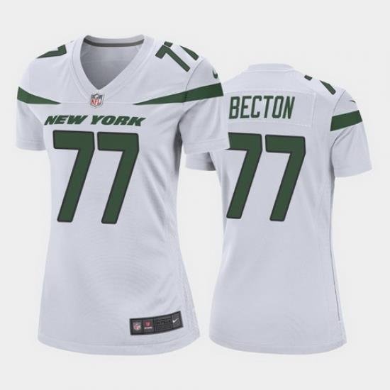 women mekhi becton new york jets white game jersey