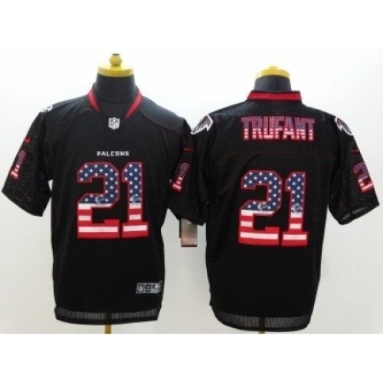 Nike Atlanta Falcons 21 Desmond Trufant Black Elite USA Flag Fashion NFL Jersey