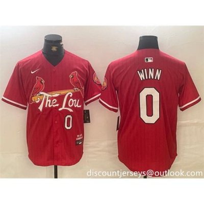 Men St  Louis Cardinals 0 Masyn Winn Red 2024 City Connect Limited Stitched Baseball Jersey