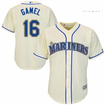 Mens Majestic Seattle Mariners 16 Ben Gamel Replica Cream Alternate Cool Base MLB Jersey