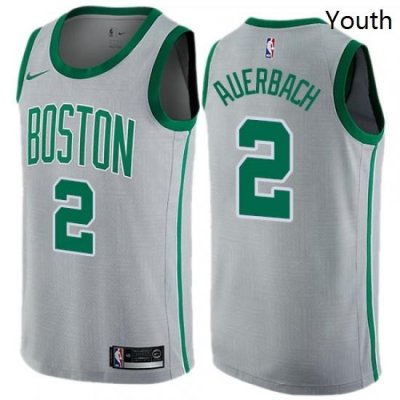 Youth Nike Boston Celtics 2 Red Auerbach Swingman Gray NBA Jersey City Edition