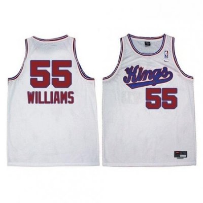 Mens Adidas Sacramento Kings 55 Jason Williams Authentic White New Throwback NBA Jersey