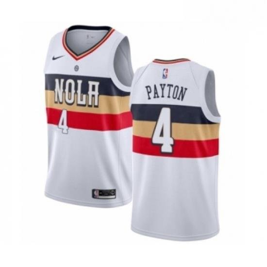 Mens Nike New Orleans Pelicans 4 Elfrid Payton White Swingman Jersey Earned Edition