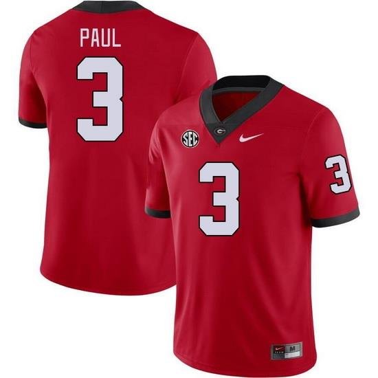 Men #3 Andrew Paul Georgia Bulldogs College Football Jerseys Stitched-Red