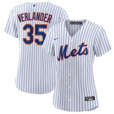 Women New York Mets Justin Verlander  #35 White Cool Base Stitched MLB jersey