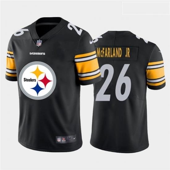 Nike Steelers 26 Anthony McFarland Jr  Black Team Big Logo Vapor Untouchable Limited Jersey