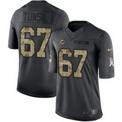 Nike Dolphins #67 Laremy Tunsil Black Mens Stitched NFL Limited 2016 Salute to Service Jersey