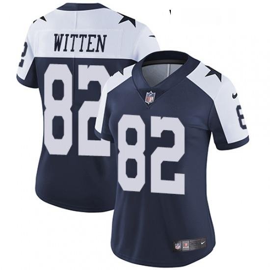 Womens Nike Dallas Cowboys 82 Jason Witten Elite Navy Blue Throwback Alternate NFL Jersey