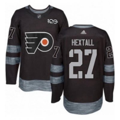 Mens Adidas Philadelphia Flyers 27 Ron Hextall Authentic Black 1917 2017 100th Anniversary NHL Jersey