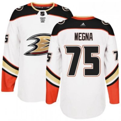 Youth Adidas Anaheim Ducks 75 Jaycob Megna Authentic White Away NHL Jersey