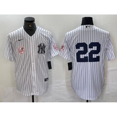 Men NeW York Yankees 22 Juan Soto White Cool Base Stitched Baseball Jersey 9