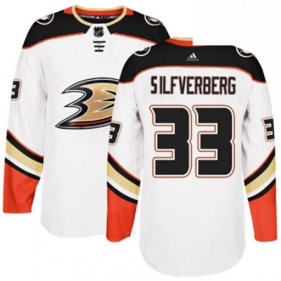 Mens Adidas Anaheim Ducks 33 Jakob Silfverberg Authentic White Away NHL Jersey