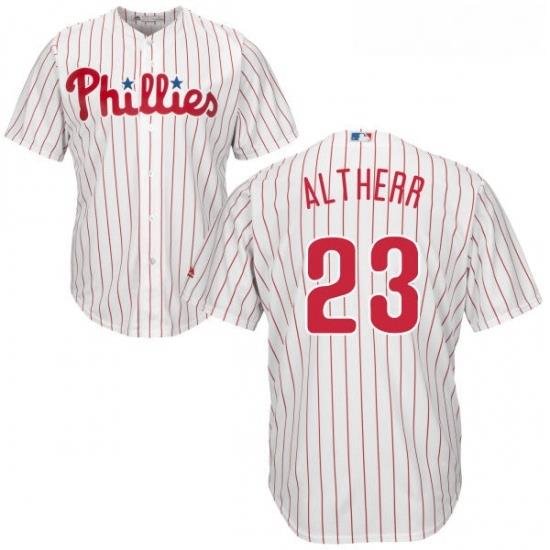 Youth Majestic Philadelphia Phillies 23 Aaron Altherr Replica WhiteRed Strip Home Cool Base MLB Jersey