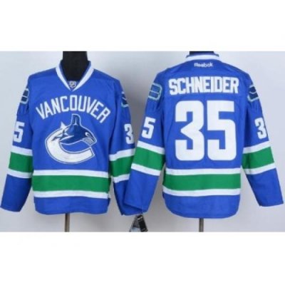 Vancouver Canucks 35 Cory Schneider Blue NHL Jerseys