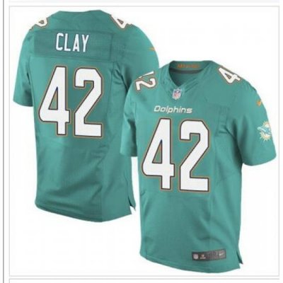 NEW Miami Dolphins #42 Charles Clay Aqua Green Team Color NFL New Elite Jersey