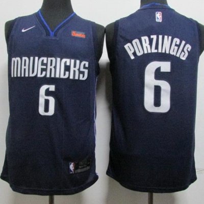 Mavericks 6 Kristaps Porzingis Navy Nike Swingman Jersey