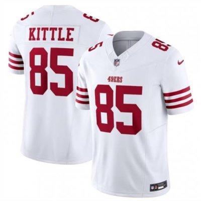 Men San Francisco 49ers 85 George Kittle White 2023 F U S E  Vapor Untouchable Limited Stitched Football Jersey