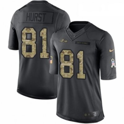 Youth Nike Baltimore Ravens 81 Hayden Hurst Limited Black 2016 Salute to Service NFL Jersey