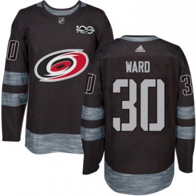 Mens Adidas Carolina Hurricanes 30 Cam Ward Premier Black 1917 2017 100th Anniversary NHL Jersey