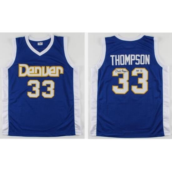 Men Denver Nuggets David Thompson #33 Blue Jersey