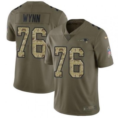 Nike Patriots #76 Isaiah Wynn Olive Camo Mens Stitched NFL Limited 2017 Salute To Service Jersey