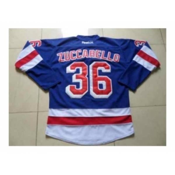 NHL Jerseys New York Rangers #36 Zuccarello blue[2014 new stadium]