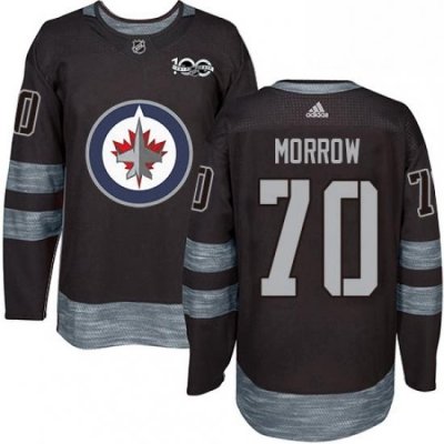 Mens Adidas Winnipeg Jets 70 Joe Morrow Authentic Black 1917 2017 100th Anniversary NHL Jersey