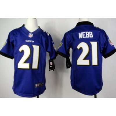 Youth Nike Baltimore Ravens #21 Lardarius Webb Purple Nike NFL Jerseys